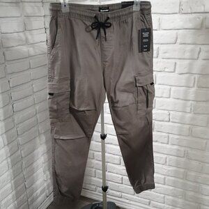 NWT Bluenotes Men's Size XL Dark Grey Elastic & Tie Waist Relaxed Cargo Jogger